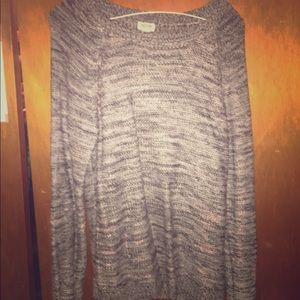 Gray Chunk-Knit Oversized Comfort Sweater